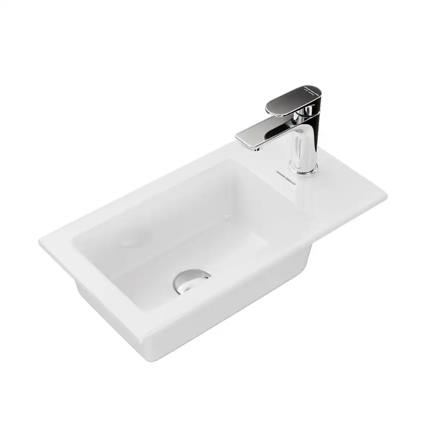 Раковина KERAMA MARAZZI LATO встраиваемая сверху, 50 см, белая глянцевая, LA.wb.50 фото 1