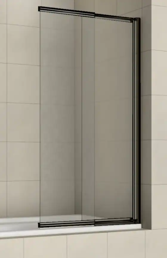Шторка для ванны Azario Merrit 100 см, AZ-NF6122 1000 BLACK, профиль Черный, стекло Прозрачное фото 1