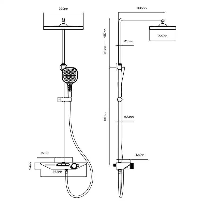 Душевая система  Vincea  VSFS-411CH VSFS-411CH для ванны с изливом, хром фото 3