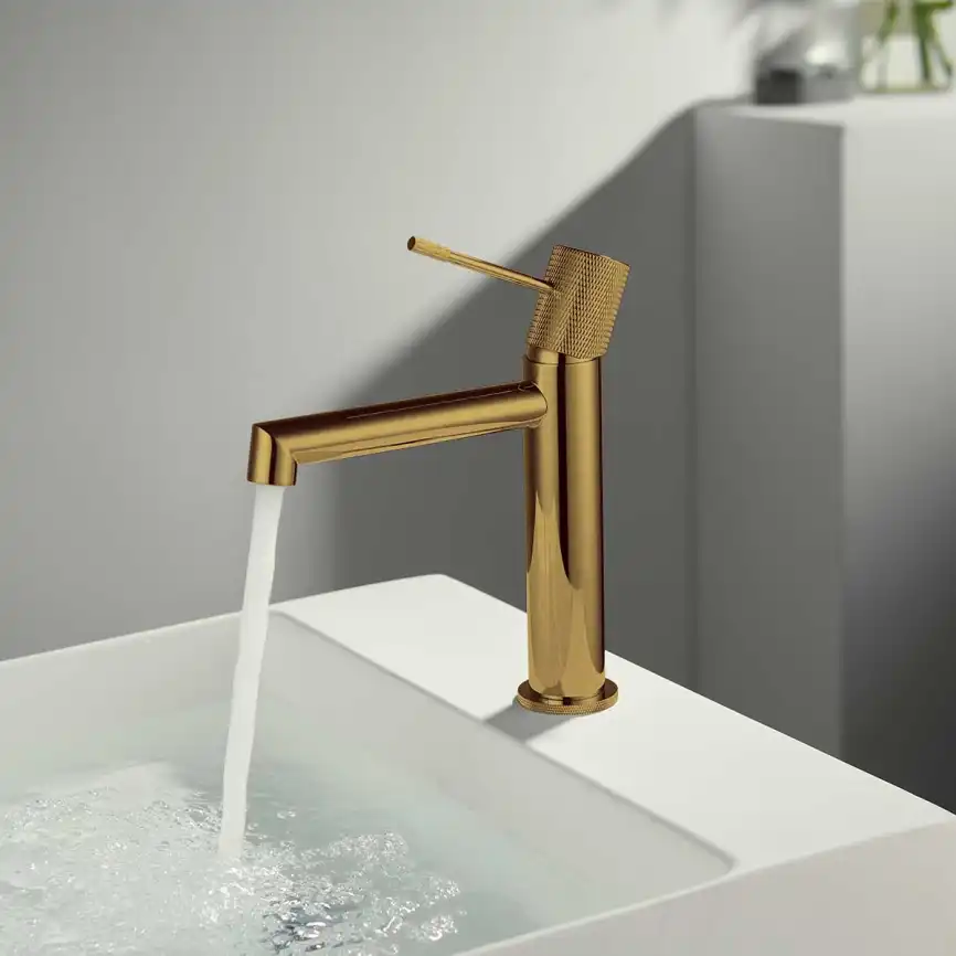 Смеситель для раковины Vincea Desire VBF-1D1BG однорычажный, брашированное золото фото 1