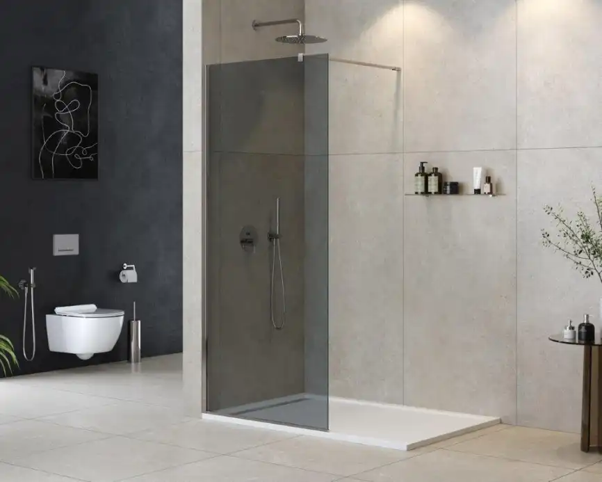 Душевая перегородка CEZARES LIBERTA-L-1-100-120-GR-Cr стекло Тонированное (графит), профиль Хром фото 1