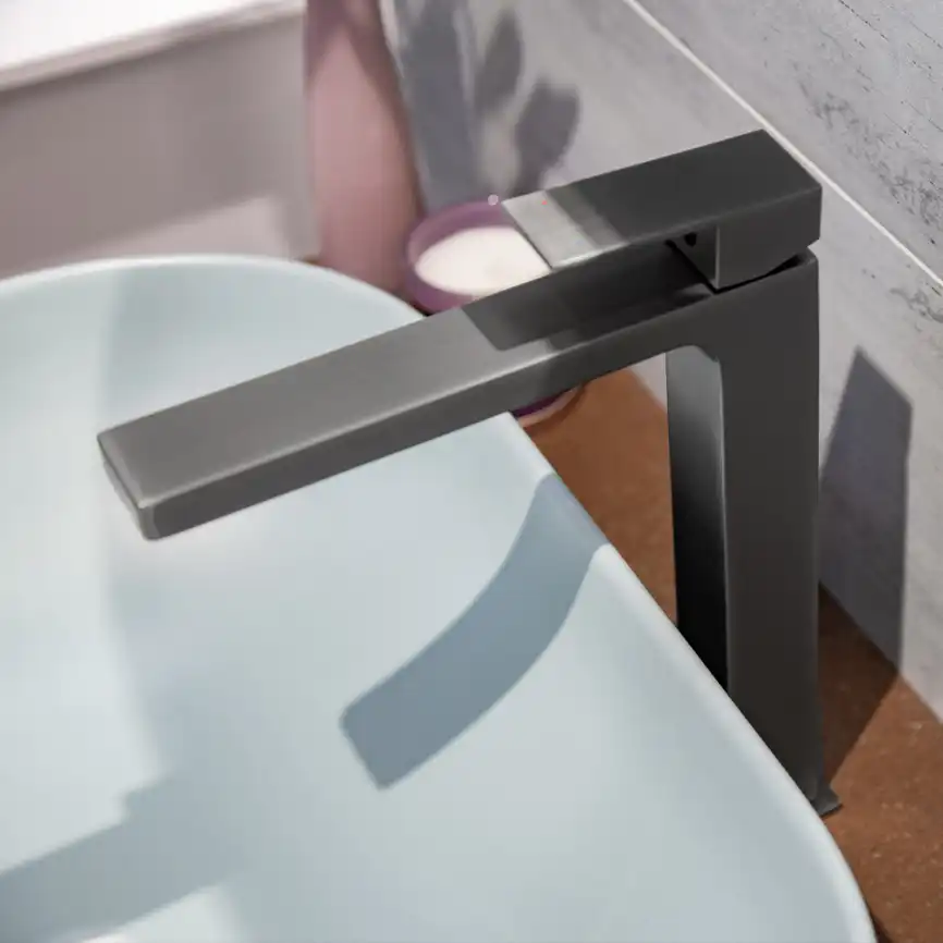 Смесители для раковины AVS Cube 811-201-GM высокий, оружейная сталь фото 7