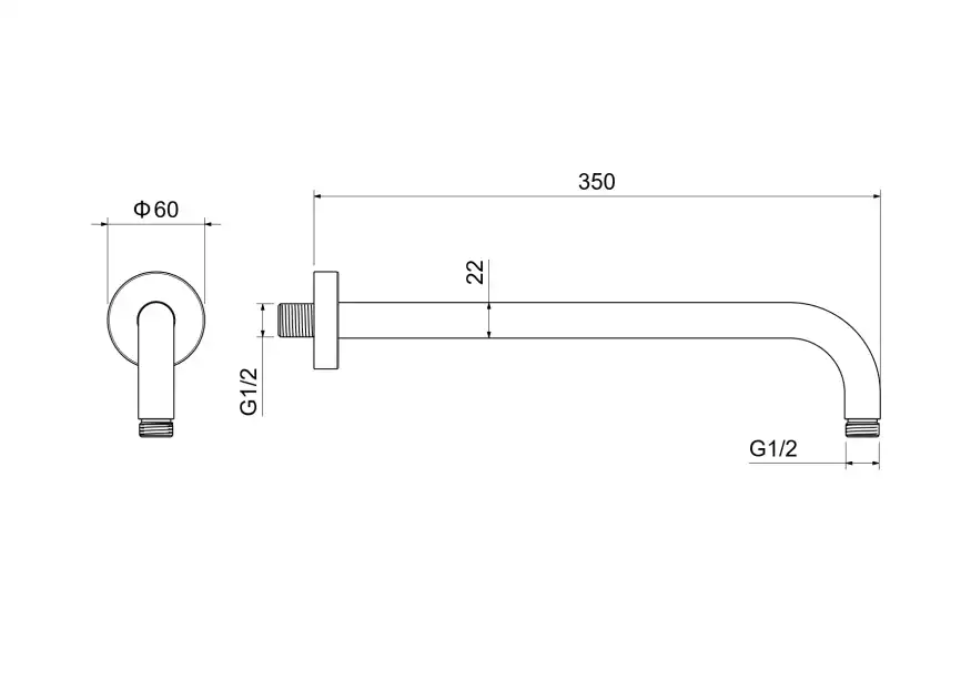 Держатель верхнего душа настенный Aquatek  AQ2174MB, Черный матовый фото 3