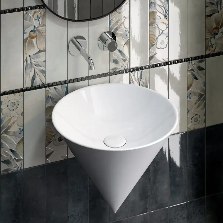Раковина Kerama Marazzi CONO подвесная 44, белая глянцевая, CO.wb.44 фото 2