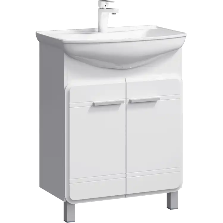 Тумба с раковиной напольная Aqwella Corsica 65 см, Kor.01.06, цвет Белый фото 1