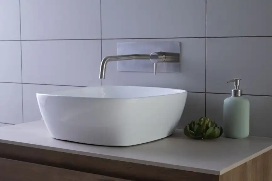 Раковина накладная Aquanet  TREND-1 40х40х14 квадратная, Белая глянцевая фото 6