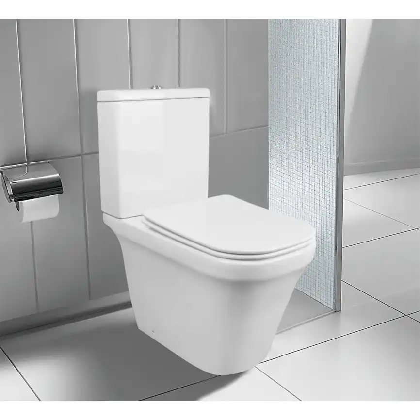 Унитаз-компакт Azario Candy AZ-1503B напольный, безободковый, с бачком и сидением микролифт, цвет белый фото 13