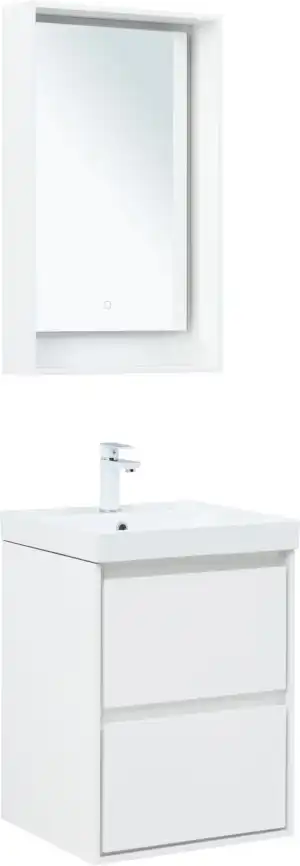 Тумба под раковину Aquanet Милан 50 белый глянец, подвесная, 336366 фото 15