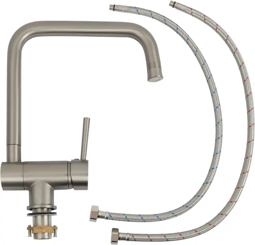 Смеситель для кухни Allen Brau  5.60004-BN поворотный излив, Никель фото 3