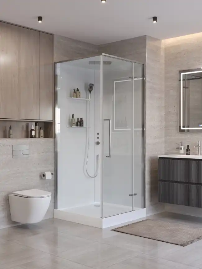 Душевая кабина BelBagno UNO-CAB-A-1-90-C-Cr-Bi-TOP-R, правая, профиль хром фото 1