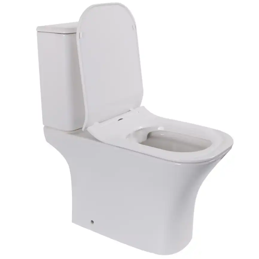 Унитаз-компакт CeramaLux 1215-1А, безободковый, с бачком и сидением микролифт Белый фото 3