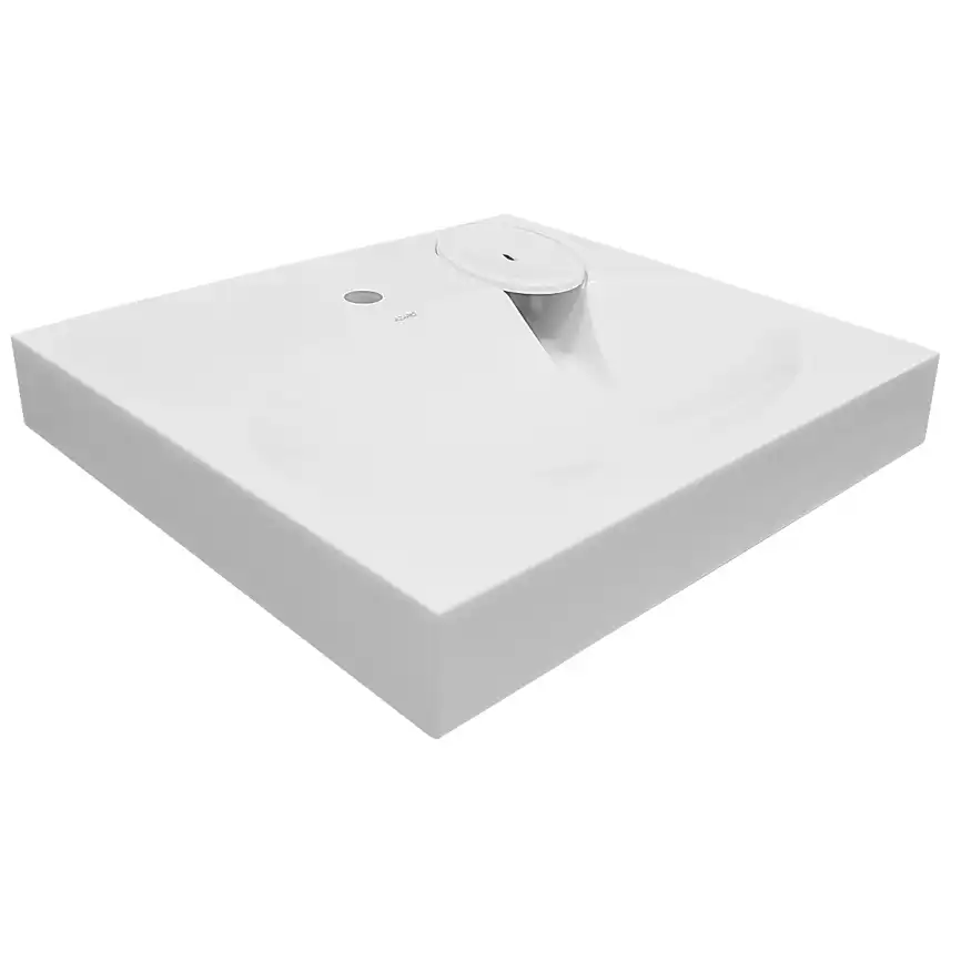 Раковина Azario Estet 60х55 CS00082259 над стиральной машиной, из литьевого мрамора, Белая фото 3