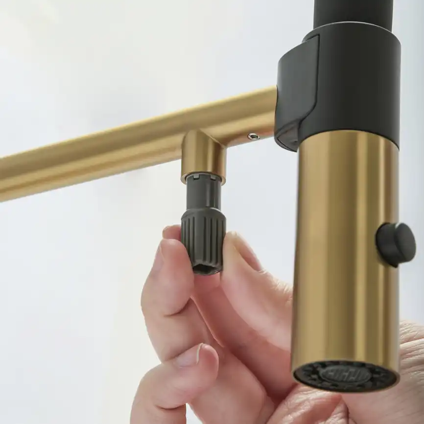 Смеситель для кухни с гибким изливом AVS PureRiver брашированное золото, 811-170-BG фото 9