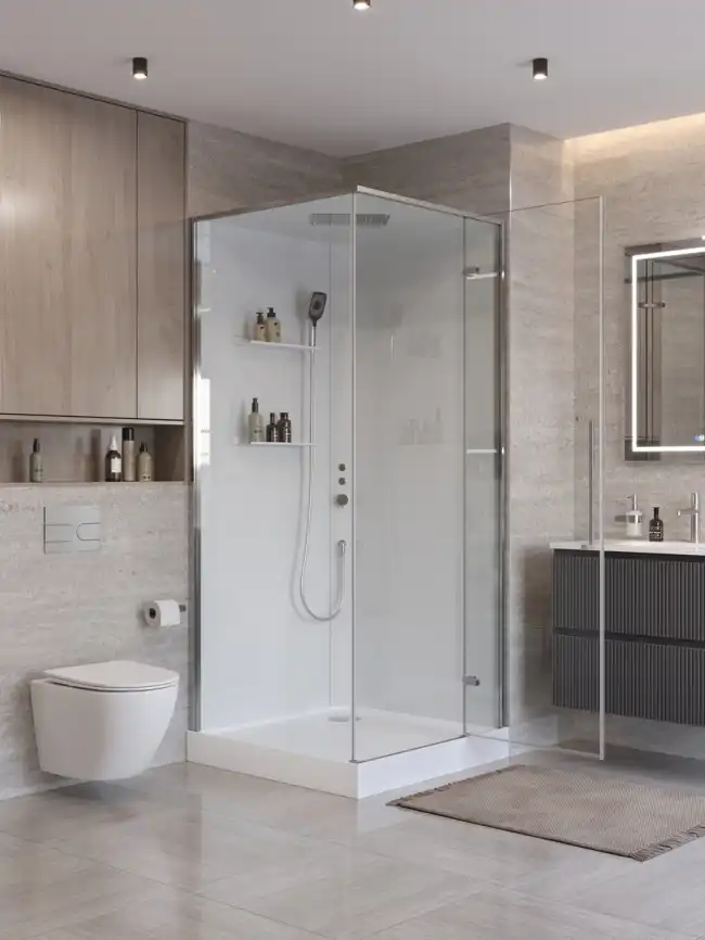 Душевая кабина BelBagno UNO-CAB-A-1-90-C-Cr-Bi-TOP-R, правая, профиль хром фото 3