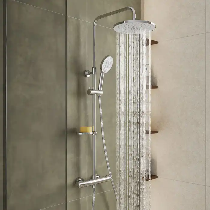 Душевая система для душа Milardo Ideal Spa ILSSBTHM89 с термостатом цвет, Глянцевый хром фото 3