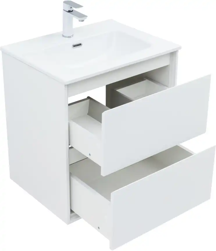 Тумба под раковину Aquanet Милан 60 белый глянец, подвесная, 336367 фото 5