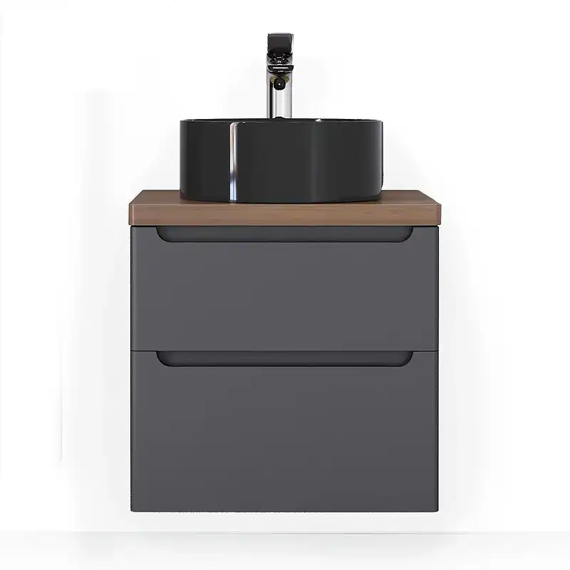 Тумба под раковину Jorno WOOD 60 wood.01.60/P/GR Серый антрацит фото 2