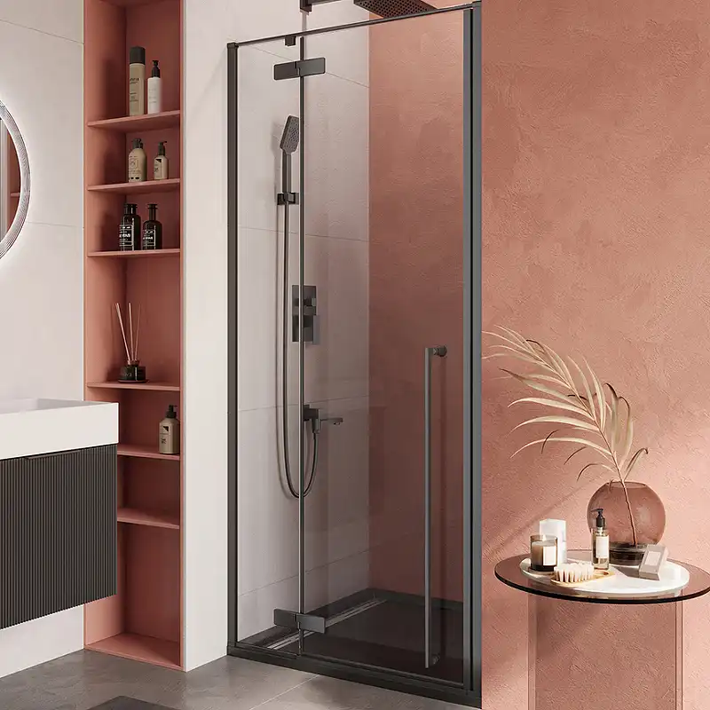 Душевая дверь Cezares Liner 90 см, LINER-B-12-90-C-NERO-R, профиль Черный, стекло Прозрачное фото 1