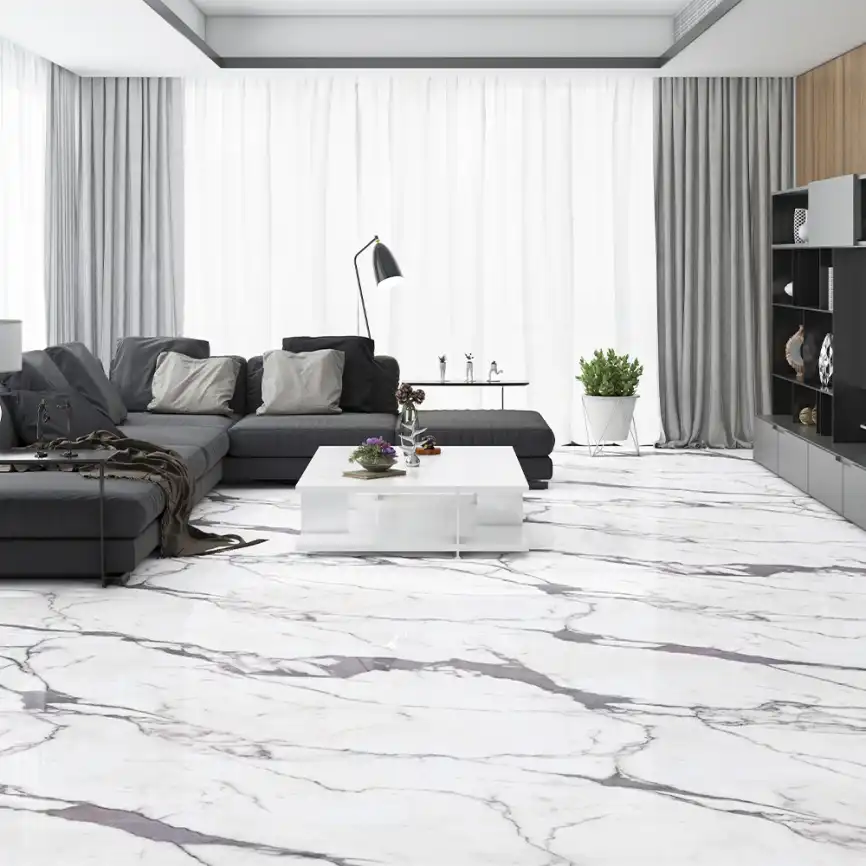 Керамогранит AVS Great Statuario 60x120 полированный, белый фото 3