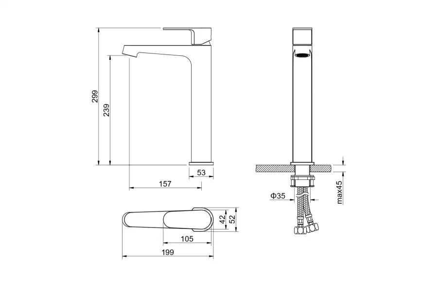 Смеситель для раковины Aquatek Оберон AQ1204BG, Золото матовое фото 2