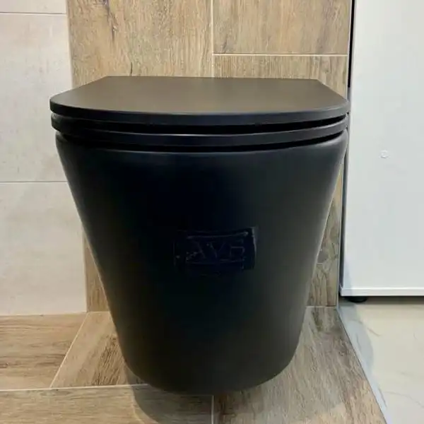 Унитаз подвесной AVS Тоник 801-0032-P-R-MB безободковый, черный матовый фото 3