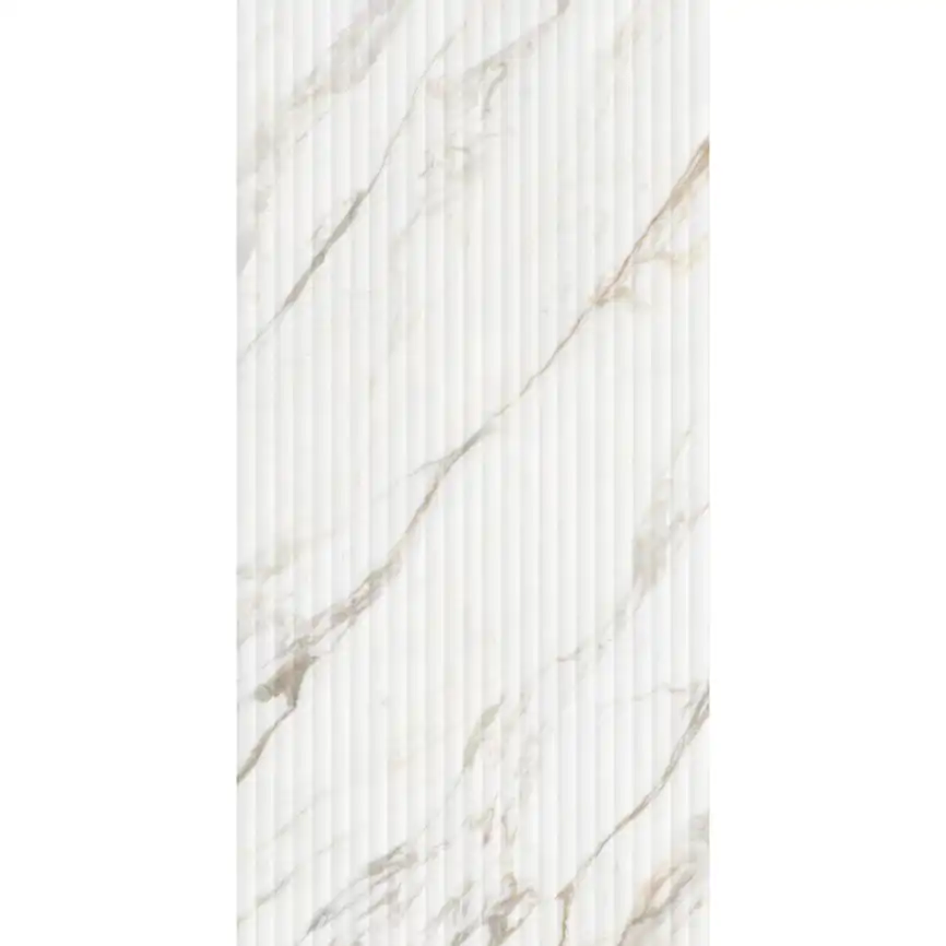 Керамогранит AVS by Italian Design Calacatta Arte Verticale 60x120 Moon Light Stone, белый фото 6