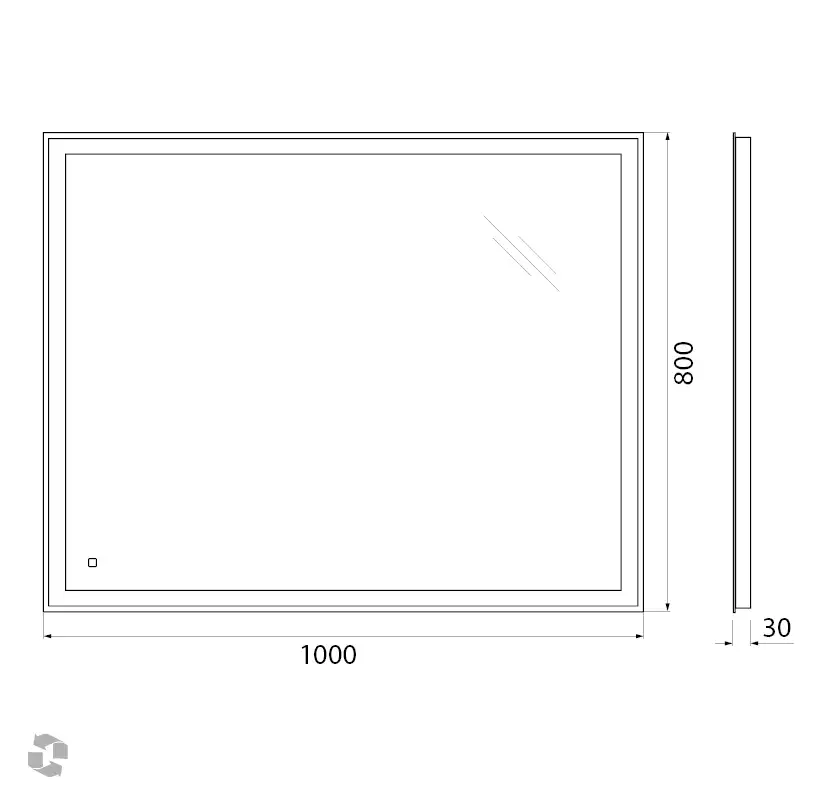 Зеркало BelBagno SPC-GRT 100х80 SPC-GRT-1000-800-LED-TCH с подстветкой, сенсорный выключатель фото 9