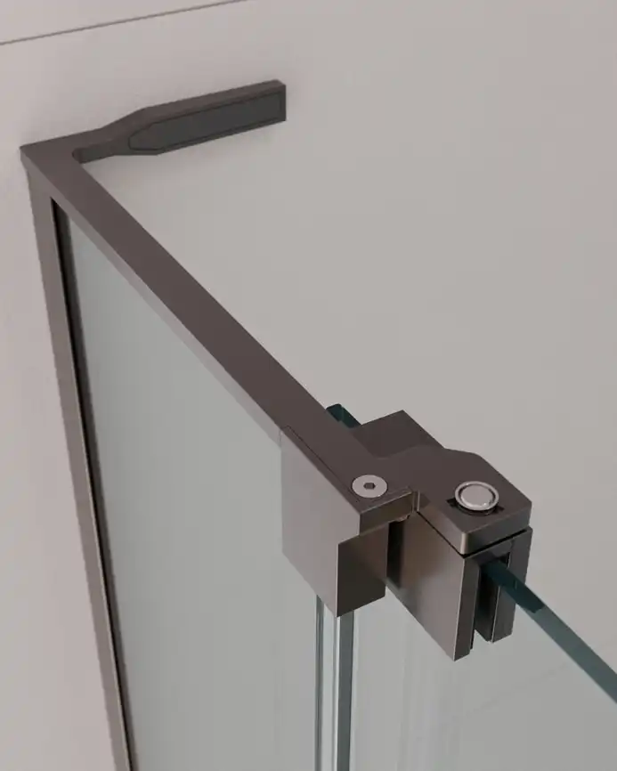Душевой уголок CEZARES SLIDER-AH-1-80-90/100-C-GM прозрачное стекло, профиль Оружейная сталь фото 3