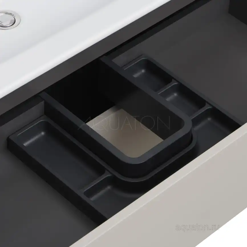 Тумба под раковину Aquaton Сохо 75 1A258101AJ9A0 подвесная цвет, слэйт / галька серая фото 6