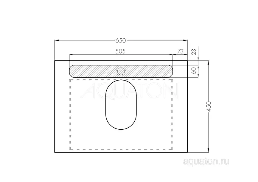 Тумба под раковину Aquaton Лофт Урбан 65 1A254001LQX60 подвесная цвет, серый графит / дуб орегон фото 3