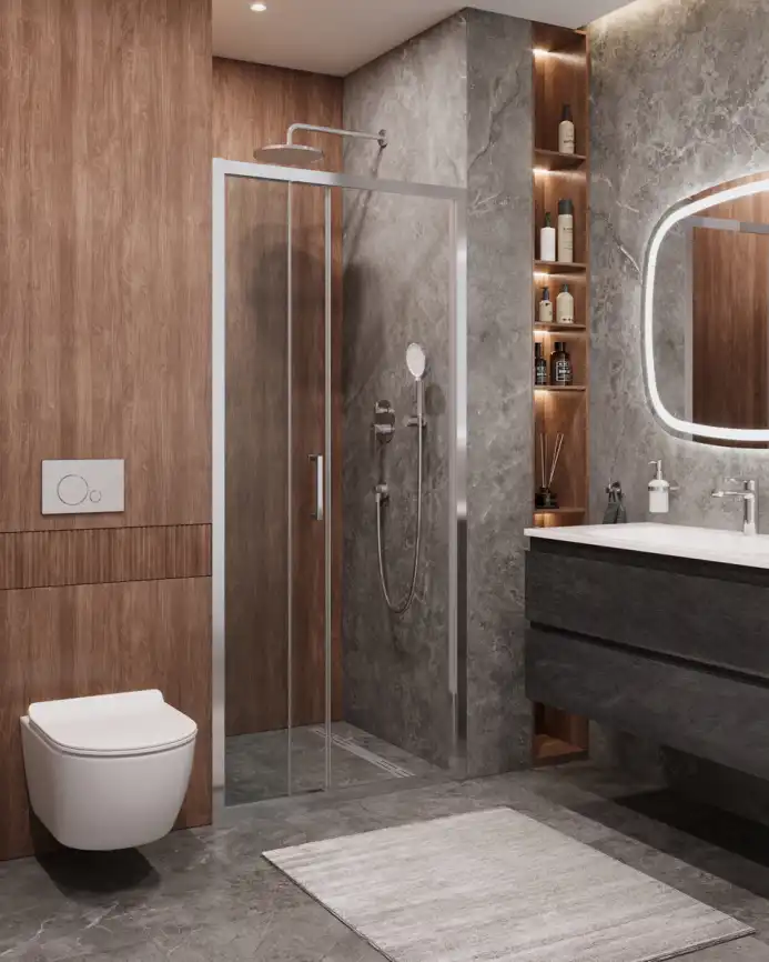 Душевая дверь CEZARES MOLVENO-BF-3-90-C-Cr-IV стекло Прозрачное, профиль Хром фото 6