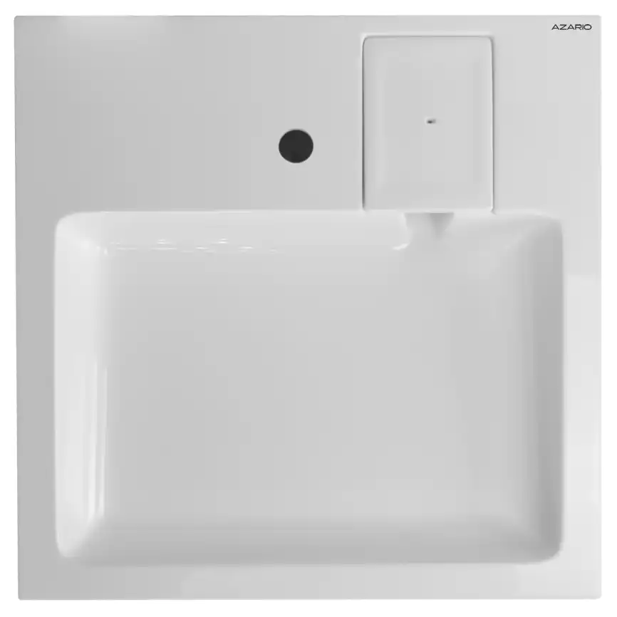 Раковина Azario SLIM 60х60 CS00086608 над стиральной машиной, из литьевого мрамора, Белая фото 1
