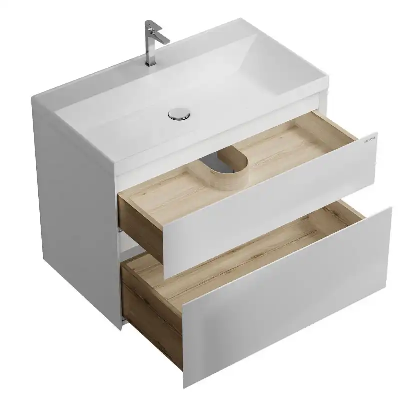 Тумба под раковину Grossman Меркадо 80 подвесная, белая матовая (108080) фото 2