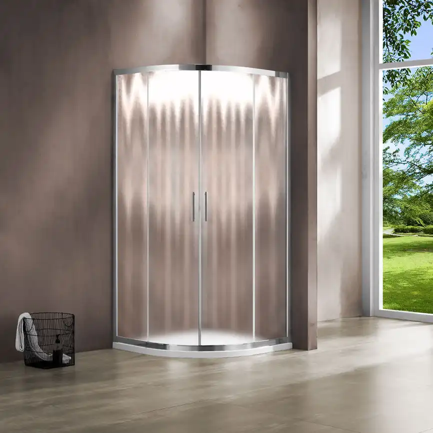 Душевой уголок Vincea Garda 100х100 VSQ-1G100CH, дверь раздвижная, профиль хром, стекло шиншилла фото 1