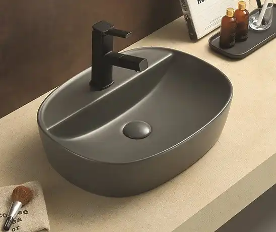 Раковина накладная CeramaLux 505х385х120 78239XMDH-2 , цвет Серый фото 1
