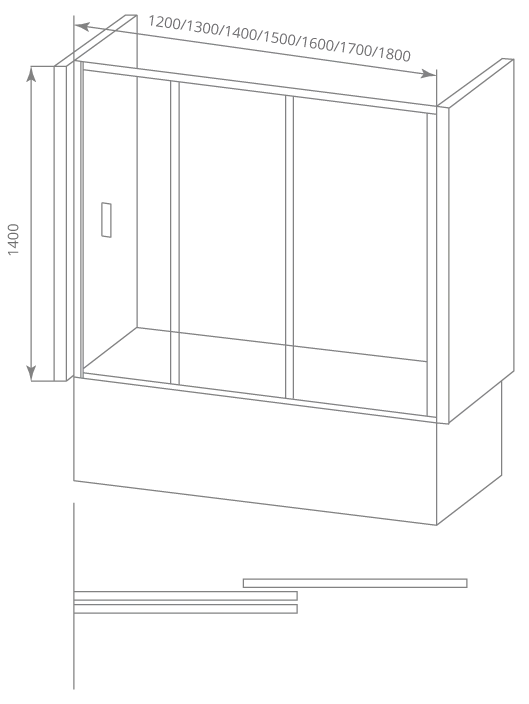 Шторка для ванны Good Door SCREEN WTW-130-C-CH 130 см, ПД00100, профиль Хром, стекло Прозрачное фото 4