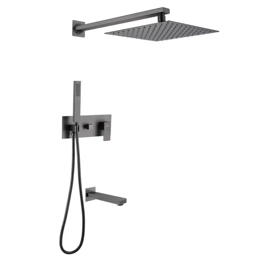 Душевая система ABBER Daheim AF8217NG скрытого монтажа с изливом, никель фото 1