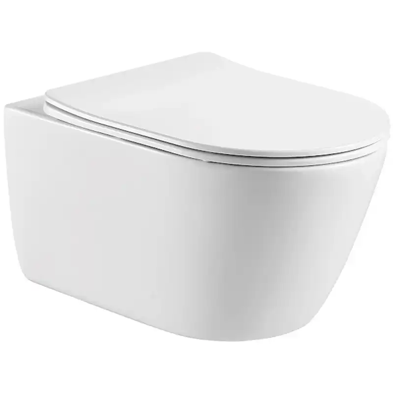 Подвесной унитаз Aquatek Оберон AQ1363W-00 безободковый, с сиденьем микролифт, Белый фото 1