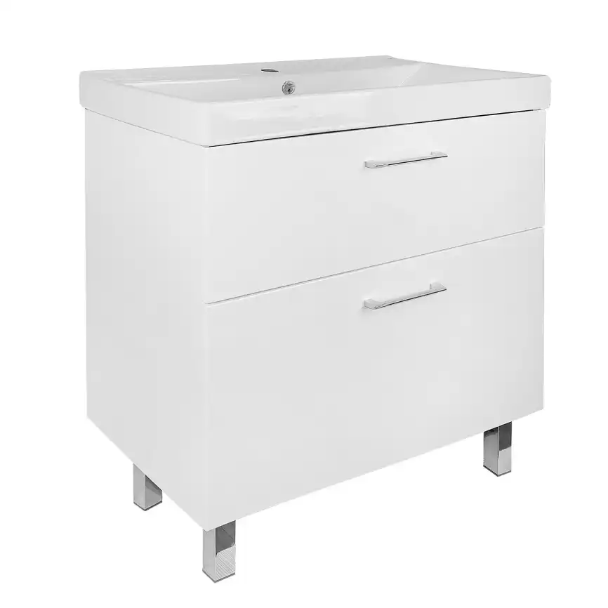 Тумба с раковиной Azario Ника 70 CS00089990   , напольная, Белая глянцевая фото 2