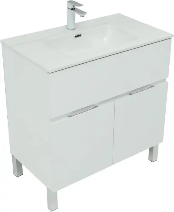 Тумба под раковину Aquanet Алвита New 80 1 ящик, 2 дверцы, белый матовый 277550 фото 1