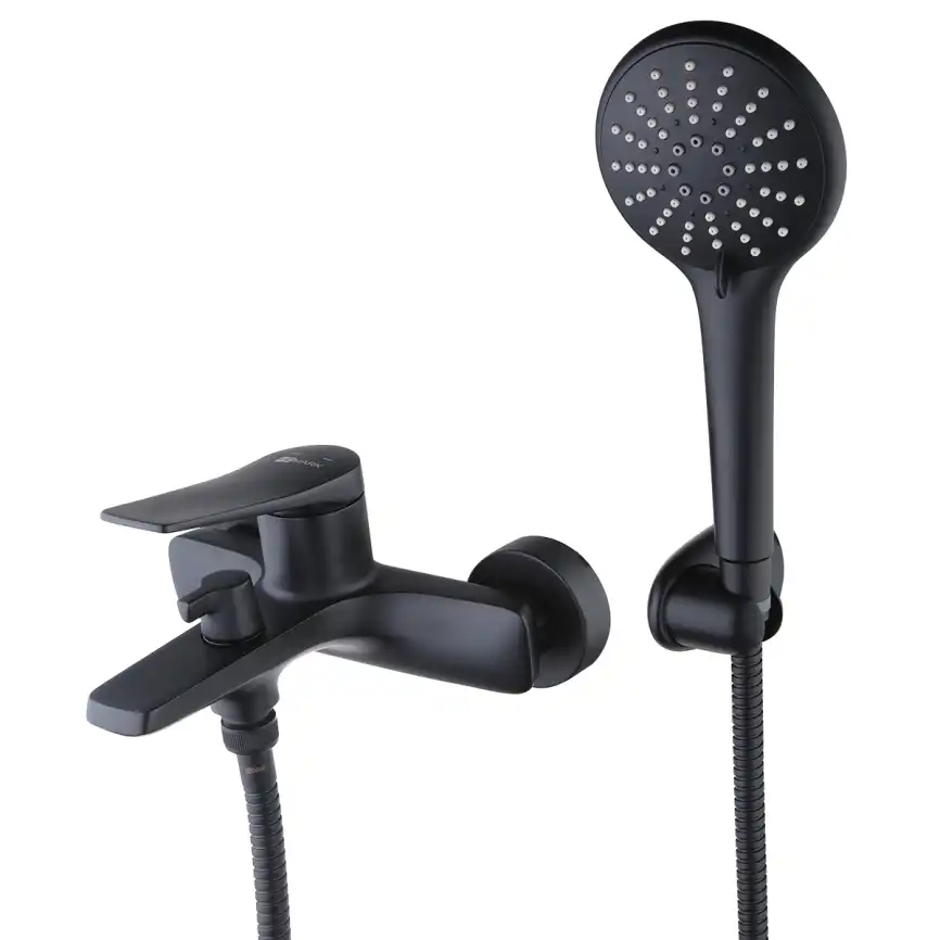 Смеситель для ванны Lemark Bronx LM3714BL, однорычажный, с коротким изливом, Черный матовый фото 1