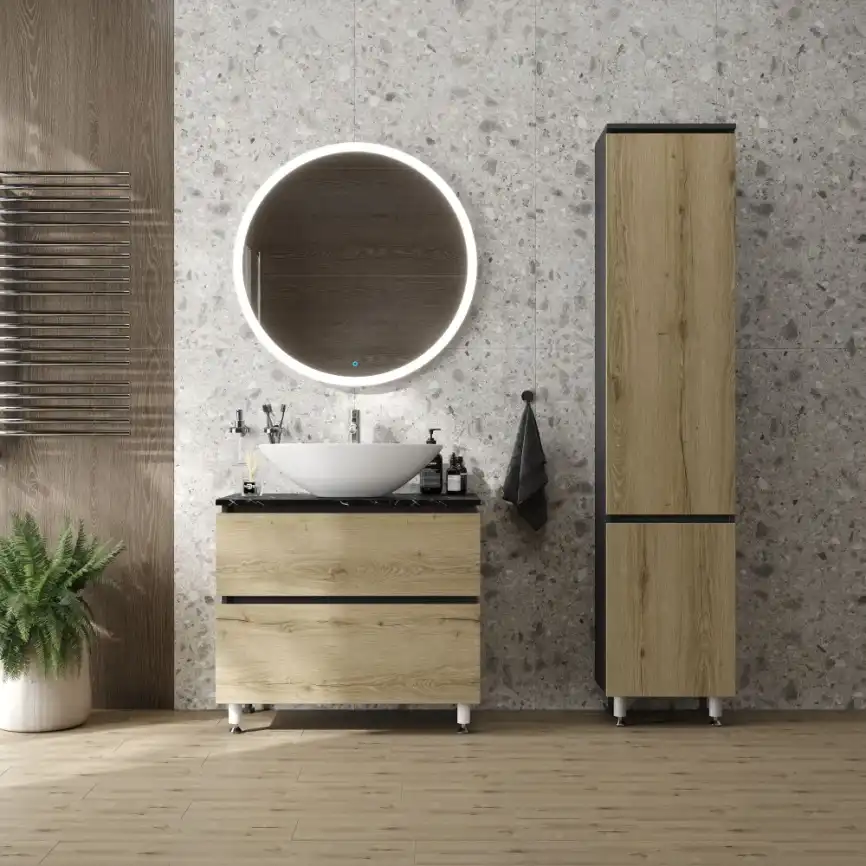 Тумба под раковину FAURAplus ТРИУМФ 80-2 напольная, дуб эльвезия фото 2