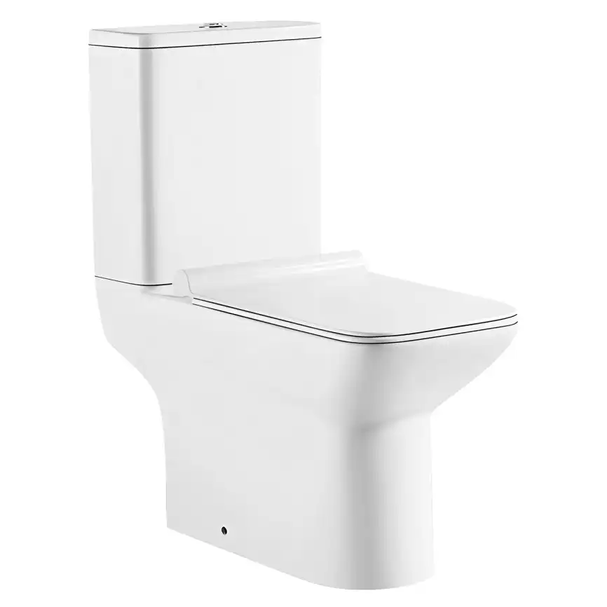 Унитаз напольный Azario Glory AZ-49 безободковый, с бачком и сидением микролифт, Белый глянцевый фото 1