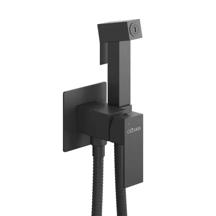Гигиенический душ со смесителем Cezares SLIDER-DIF-NOP, Черный матовый фото 2