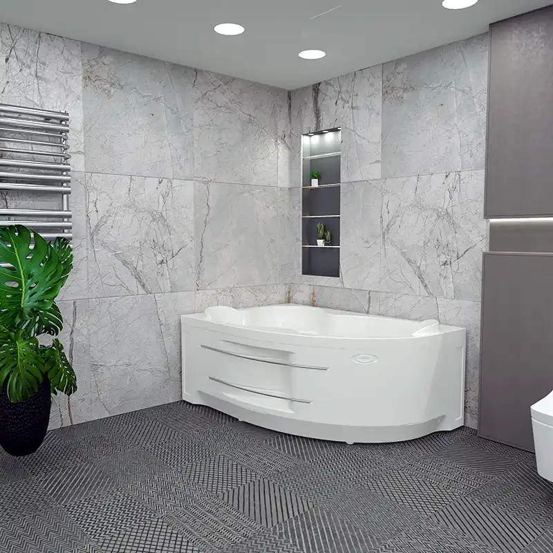 Акриловая ванна Radomir Ирма 170х110 левая (2-01-0-1-1-217), на каркасе, белая фото 8