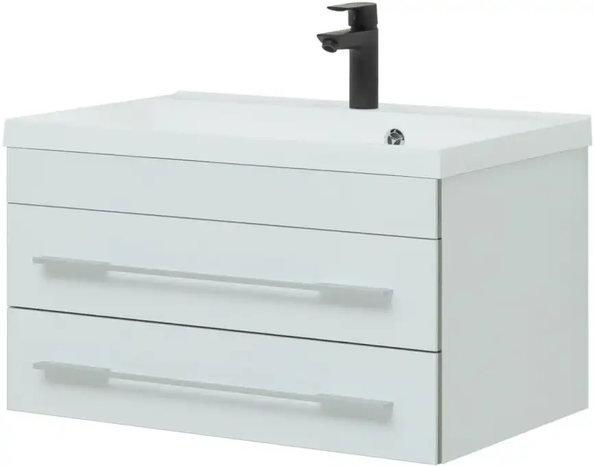 Тумба под раковину Aquanet Верона 75 белый (подвесная 2 ящика) 176669 фото 9