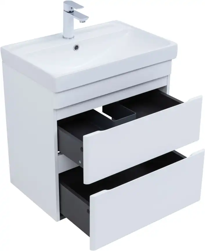 Тумба под раковину Aquanet Слим 60 белый сатин, 346047 фото 4