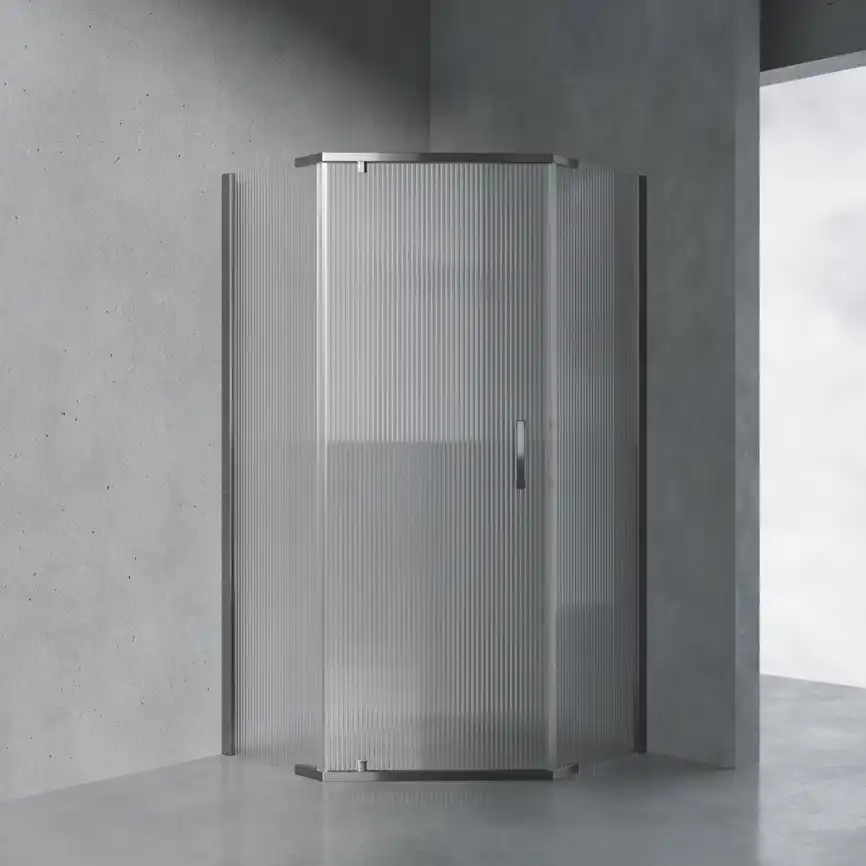 Душевой уголок AVS Трапеция 100х100 профиль оружейная сталь, стекло рифленое, 803-0023-195-1010-WS-W фото 1
