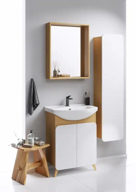 Пенал подвесной Aqwella Basic 35 см, BAS0535DZ, цвет Дуб золотой фото 2