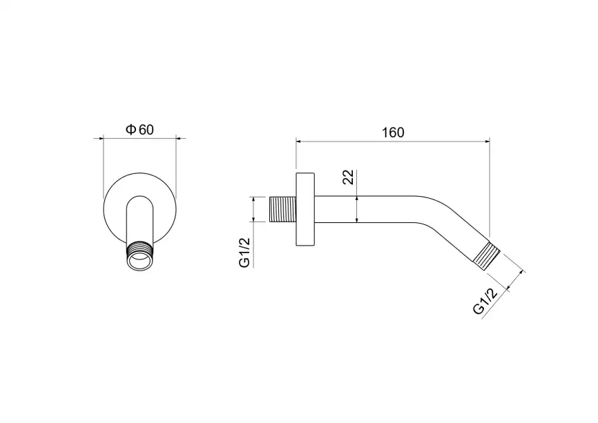 Держатель верхнего душа настенный Aquatek  AQ2173CR, Хром фото 3